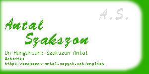 antal szakszon business card